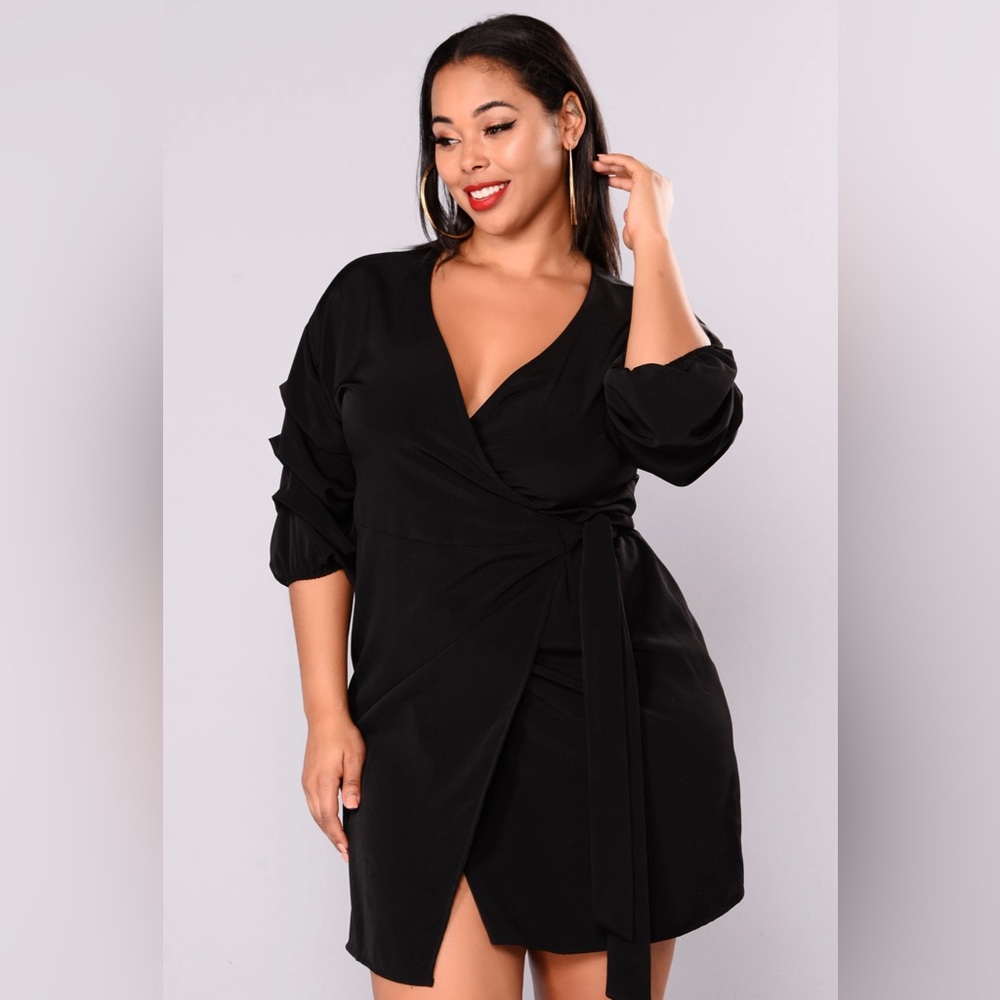 Ysable Bubble Sleeve Dress - Black